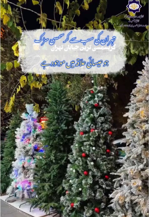 نئے عیسوی سال کے قریب تہران کی سب سے کرسمسی سڑک پر رونق، روشنیوں اور خوشیوں کا سماں ہوتا ہے